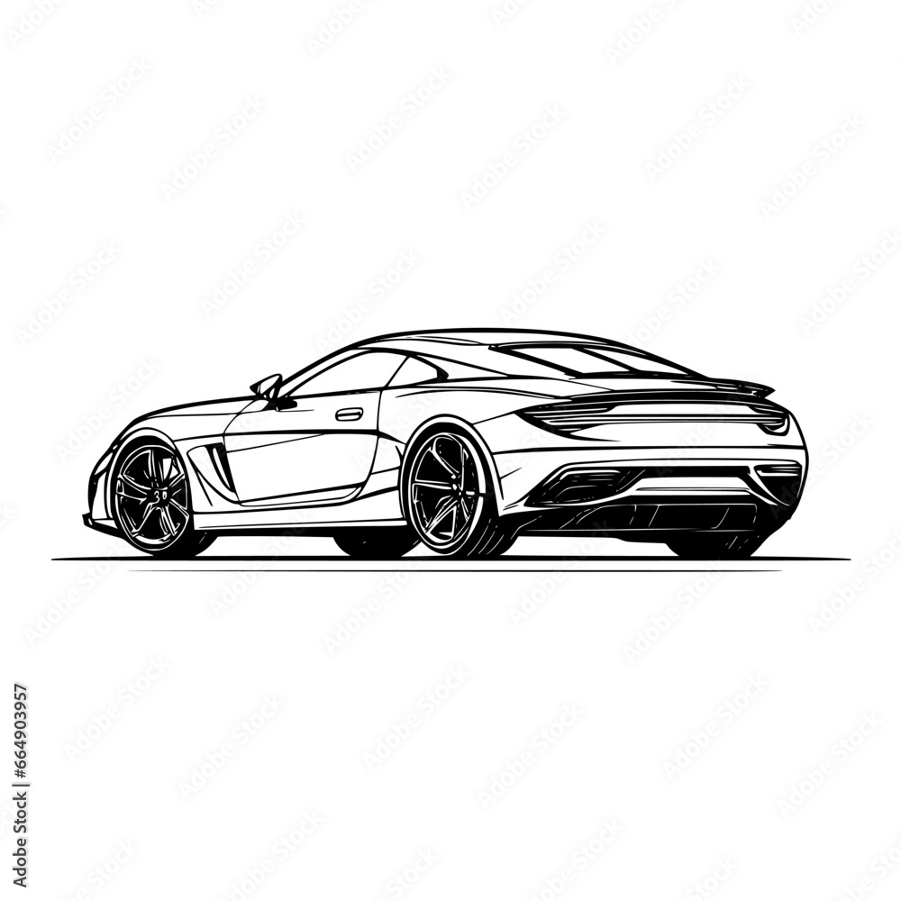 silhouette vector illustration of a sports car
