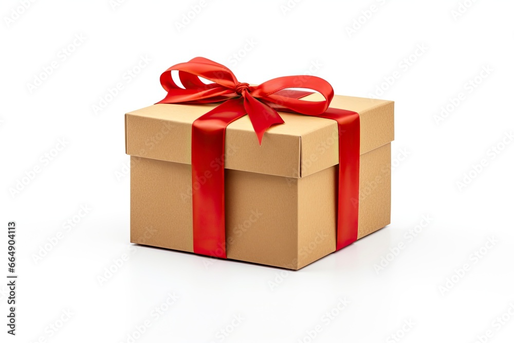 Gift box with red ribbon isolated on white background. Gift box with red ribbon isolated on white background.
