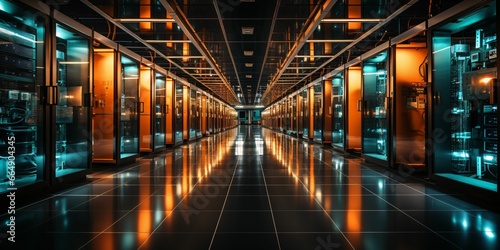 Data Center Background. Futuristic Server Room
