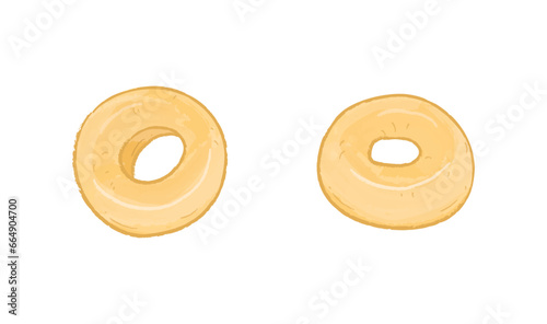 Round original golden sweet donuts