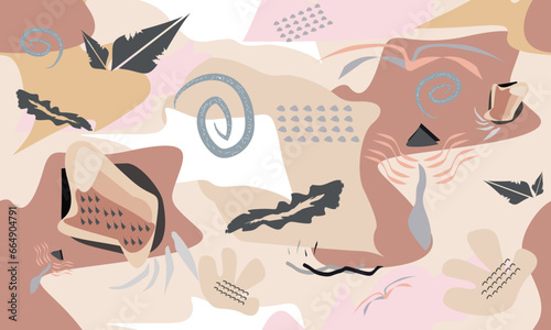 Vector modern artistic illustration creative college seamless pattern fashionable