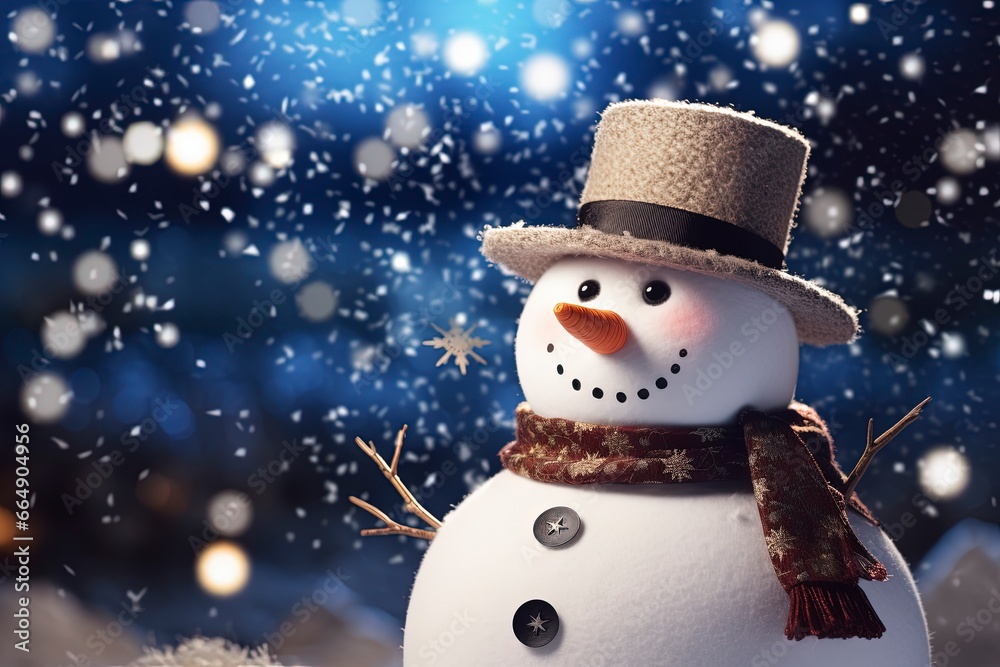 snowman background and copy space , generative ai snowman background and copy space , generative ai