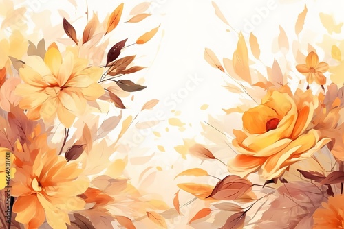 beautiful rustic floral background. Generative AI © Nanda
