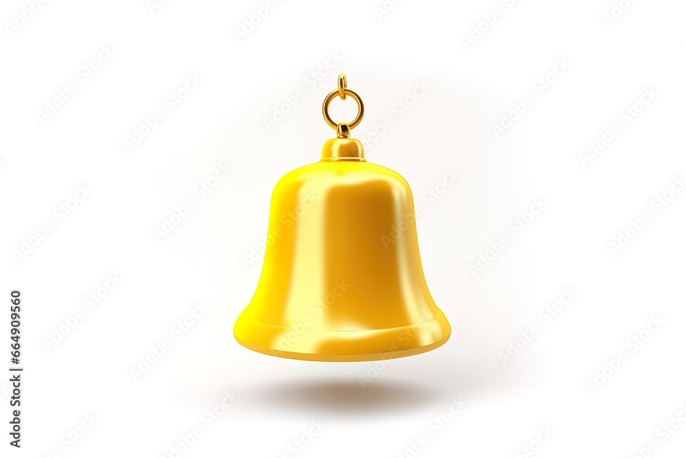 golden bell isolated on white background. Generative AI golden bell isolated on white background. Generative AI