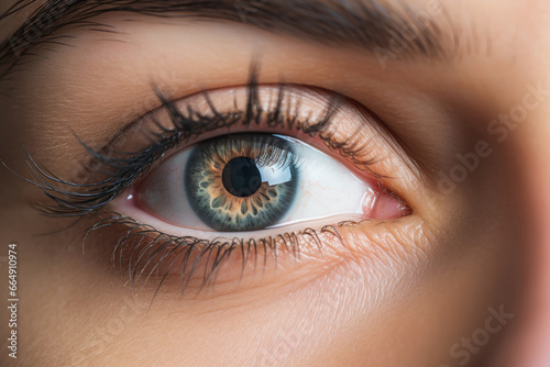 a close view of a woman's beautiful eyes