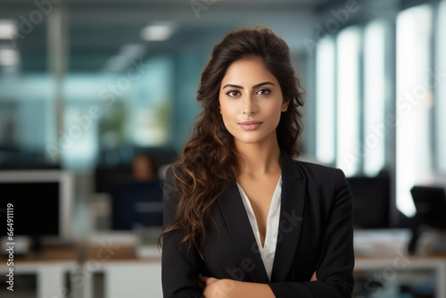 young business woman standing in the office