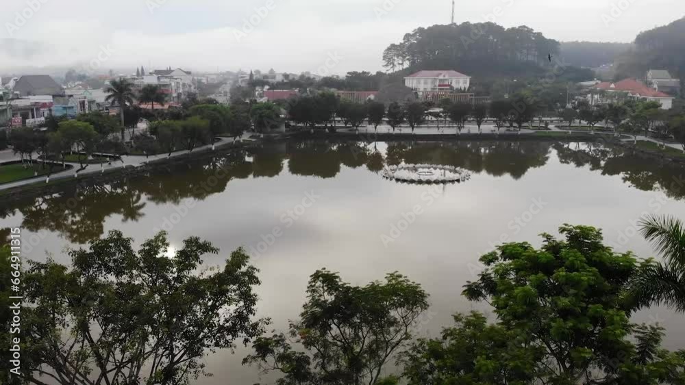 Lake in the center of Dinh Van town Lake in the center of Dinh Van town