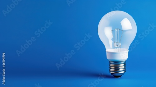 light bulb on blue background. Generative AI