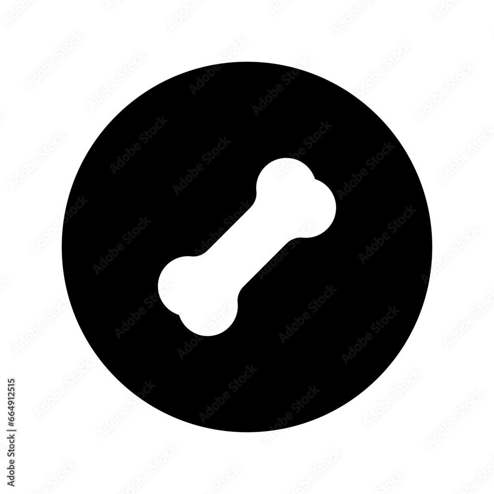 bone circular glyph icon