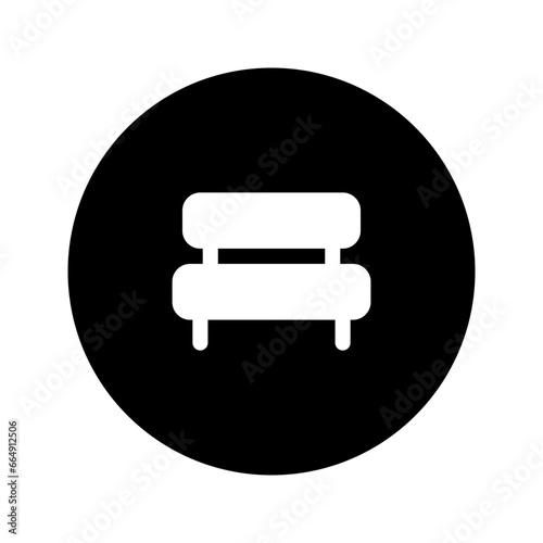 bench circular glyph icon