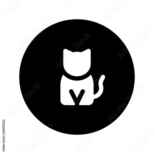 black cat circular glyph icon