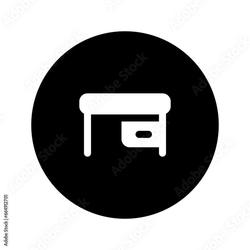 desk circular glyph icon