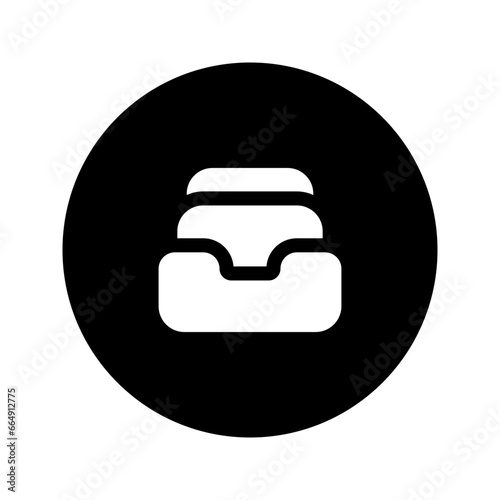 file cabinet circular glyph icon