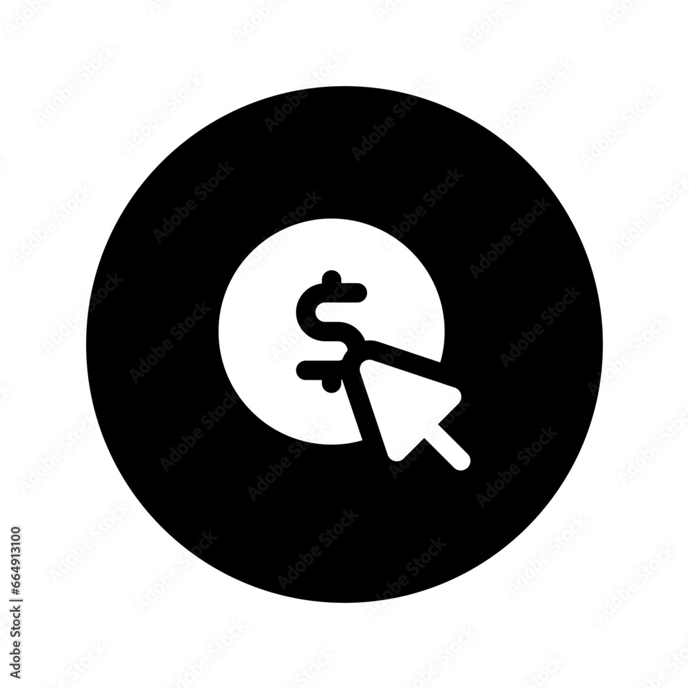 pay per click circular glyph icon pay per click circular glyph icon