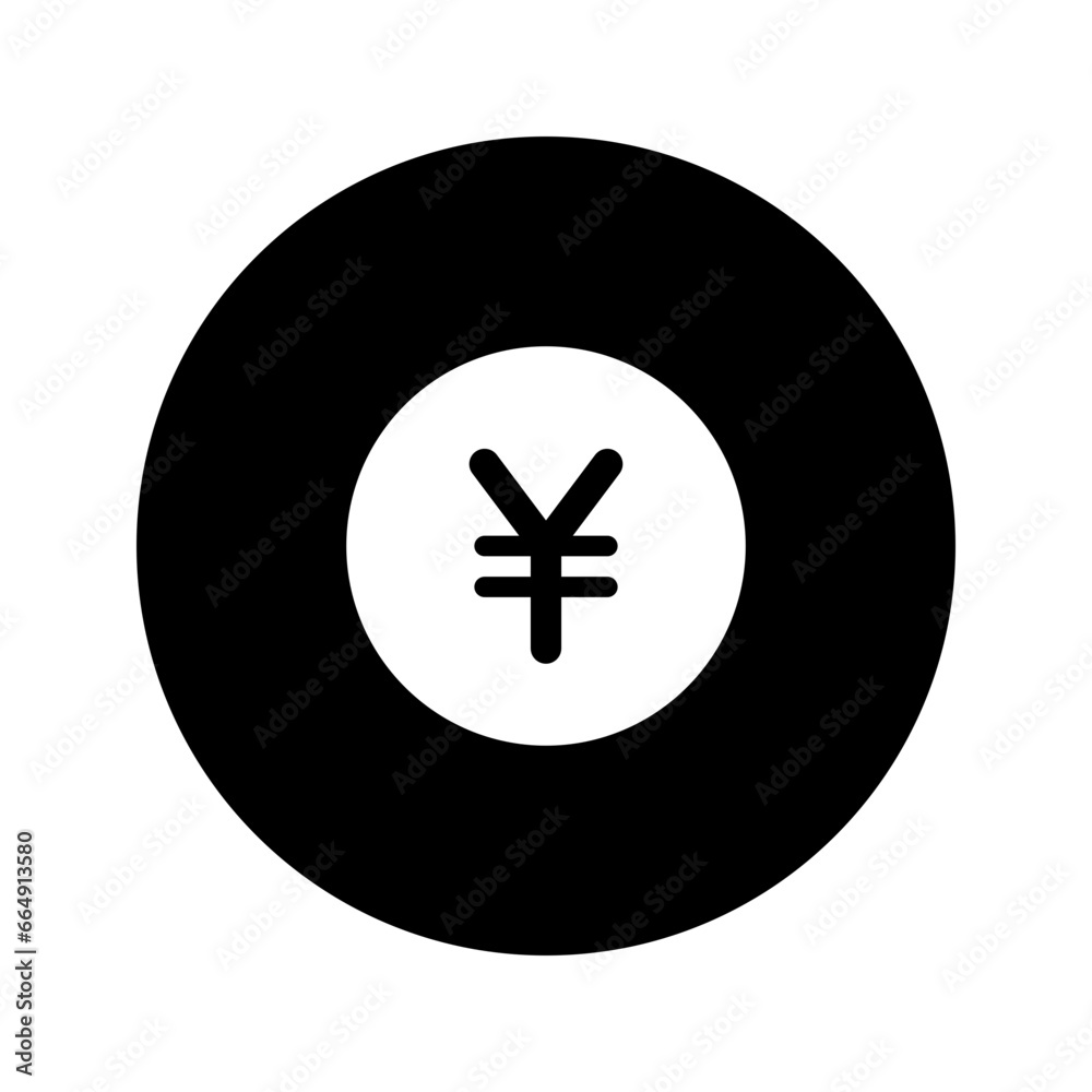 Obraz premium yen circular glyph icon