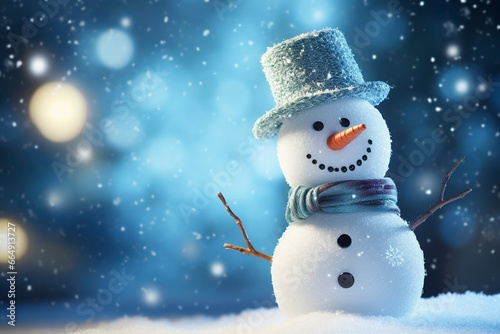 snowman background and copy space , generative ai