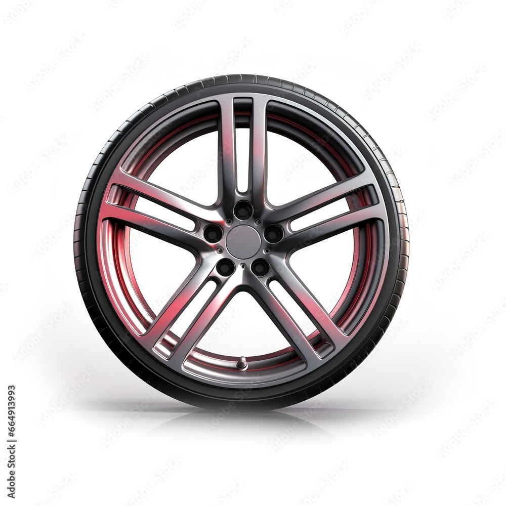 black car tires on white background. Generative AI black car tires on white background. Generative AI