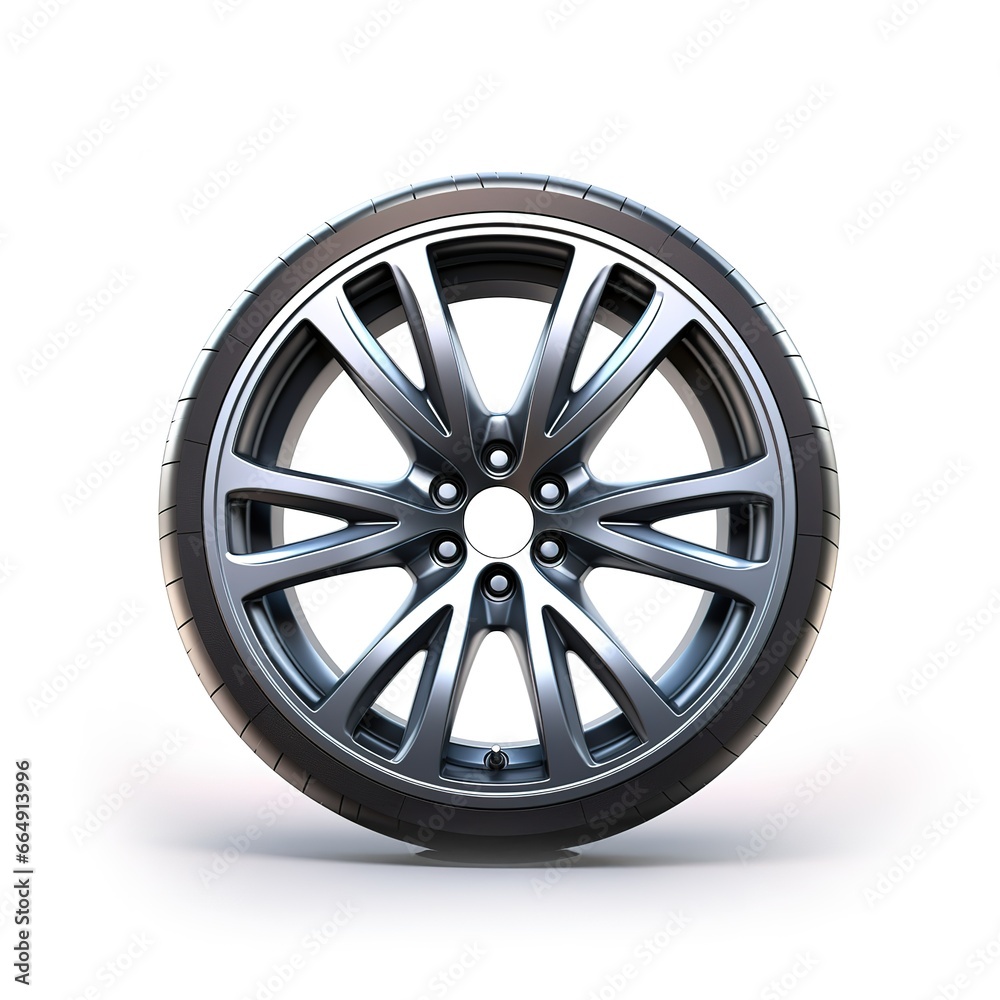 black car tires on white background. Generative AI black car tires on white background. Generative AI