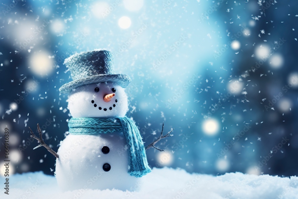 snowman background and copy space , generative ai snowman background and copy space , generative ai