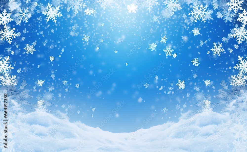 blue background with snowflakes. Generative AI blue background with snowflakes. Generative AI