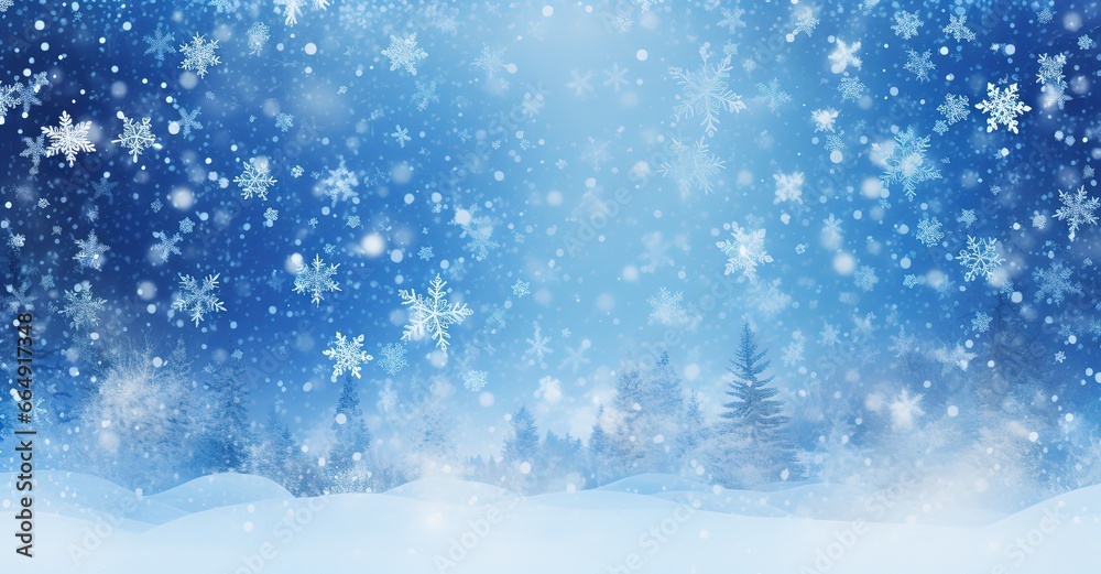 blue background with snowflakes. Generative AI blue background with snowflakes. Generative AI