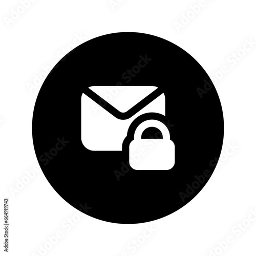 message encrypt circular glyph icon