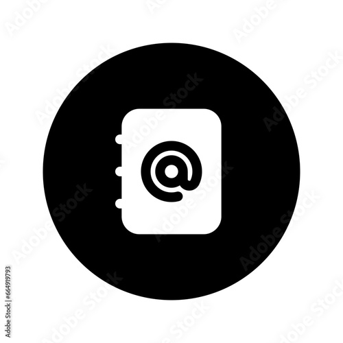 phone book circular glyph icon