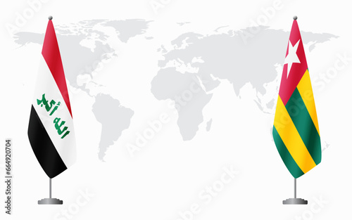 Iraq and Togo flags for official meeting