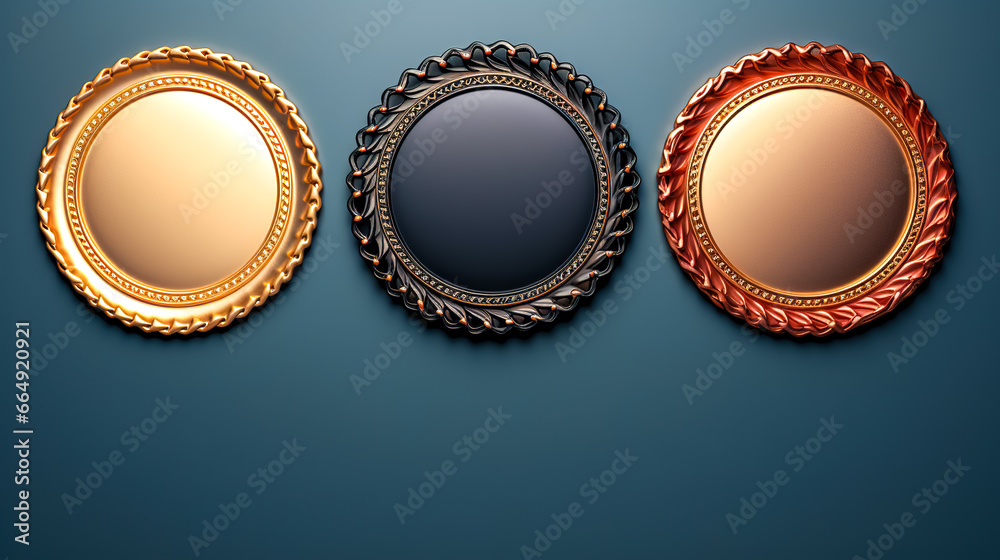 Texture round plates set, metallic design for frames, palette design template. Texture round plates set, metallic design for frames, palette design template.
