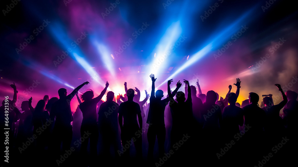 Rave party silhouettes. Cinematic, Photoshoot Rave party silhouettes. Cinematic, Photoshoot