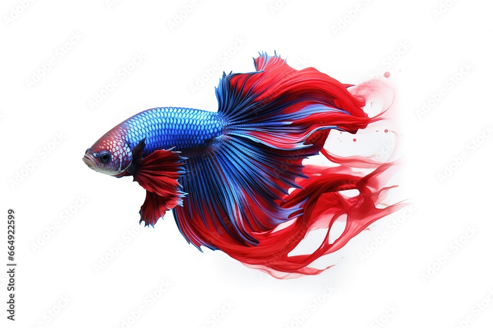 betta fish on white background. Generative Ai betta fish on white background. Generative Ai