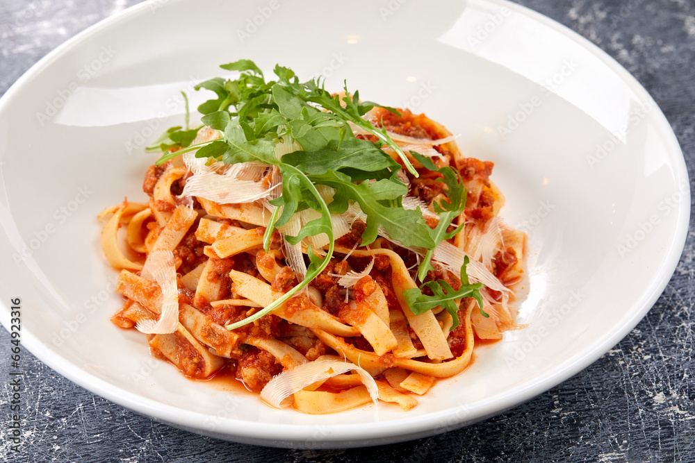 pasta with tomato sauce and parmesan