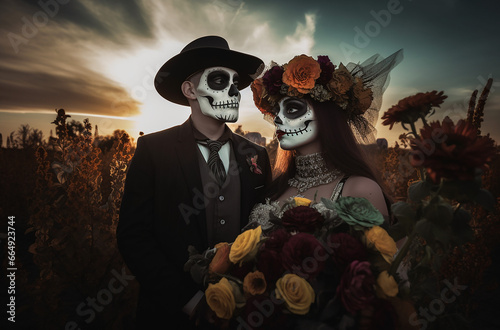 Eternal Love in Full Bloom: Day of the Dead Couples, Iconic Album Covers, and Halloween Romance
