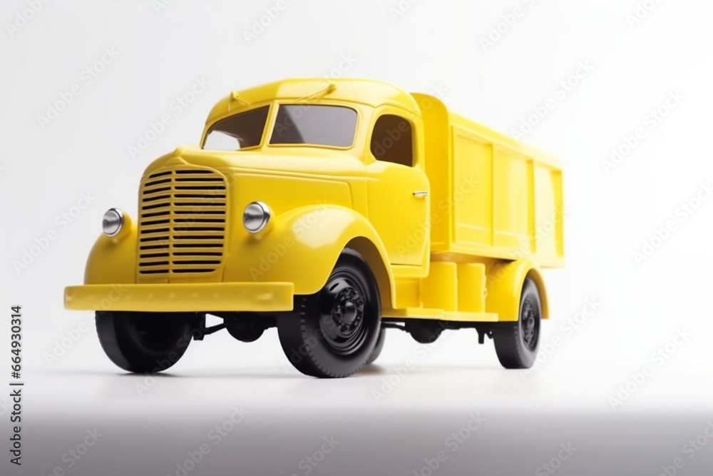 Isolated yellow truck. Generative AI