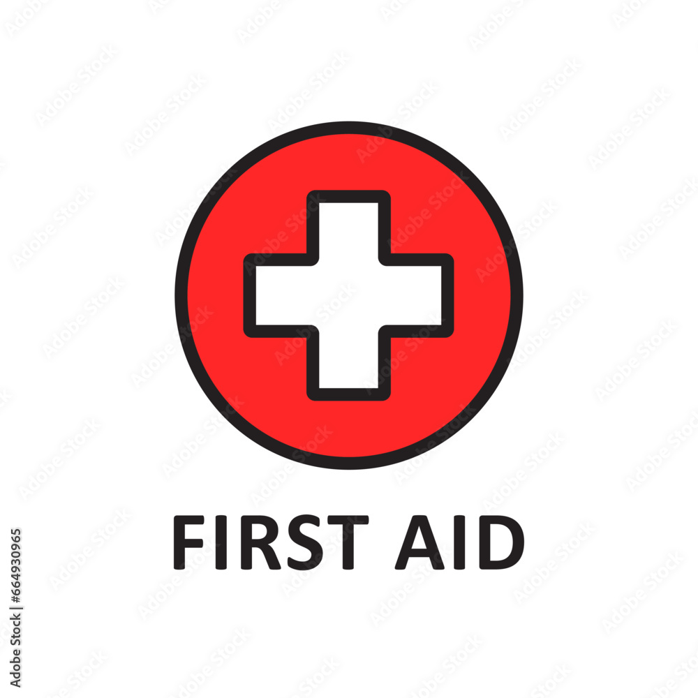 First aid medical sign flat icon for app and website. First aid icon vector. Medical symbol. Red cross symbol, sign, icon