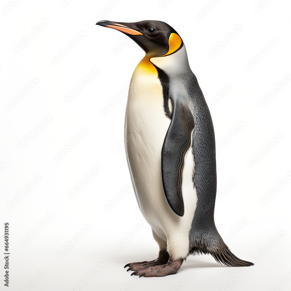 Fototapeta premium Penguin side profile isolated on white background