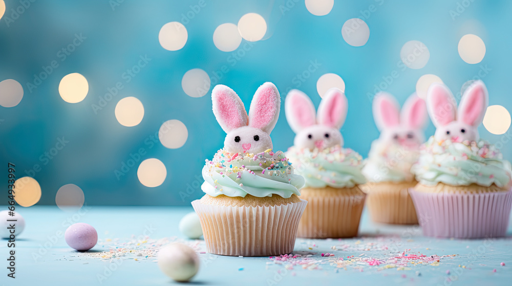 Easter cupcakes with bunny ears on the top Easter cupcakes with bunny ears on the top