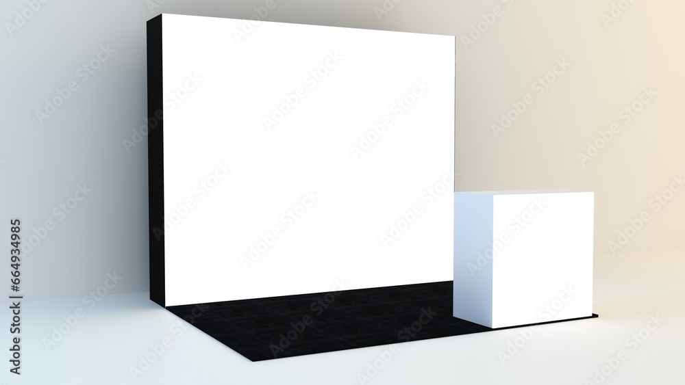 Exhibition stand mockup and flat used for branding and Corporate identity. High resolution. Exhibition stand mockup and flat used for branding and Corporate identity. High resolution.