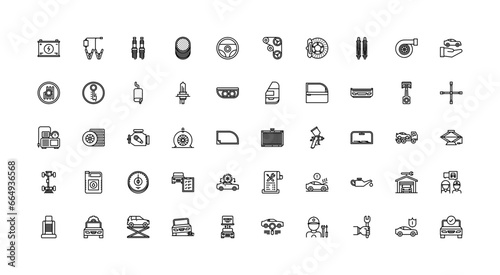 car mechanic icon set