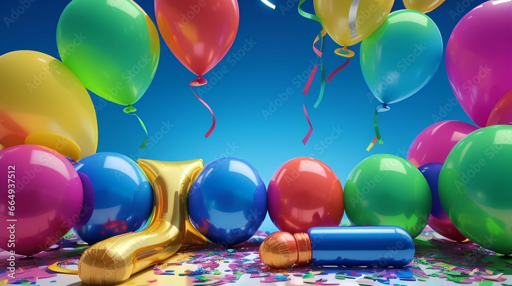 Colorful Balloons Party Celebration Background, Party Background ...