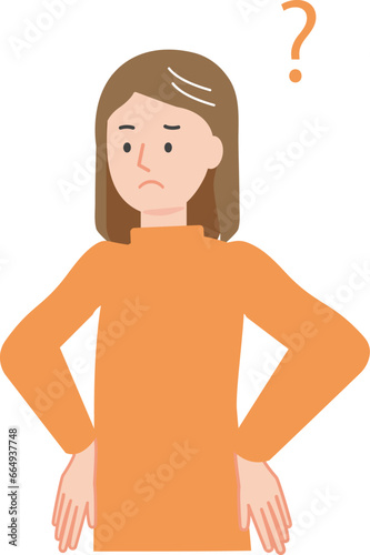 疑問で首をかしげる若い女性