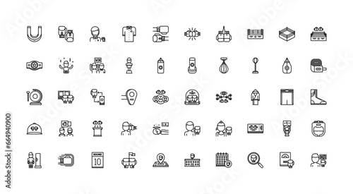 boxing icon set
