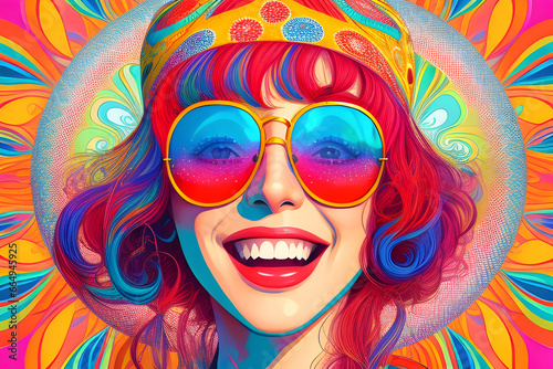 portrait of a woman with smile and sunglasses 