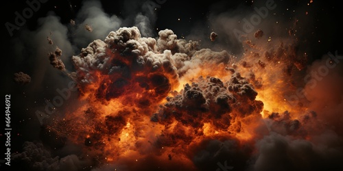 Explosion Effect. Fire Blast Landscape © Resdika