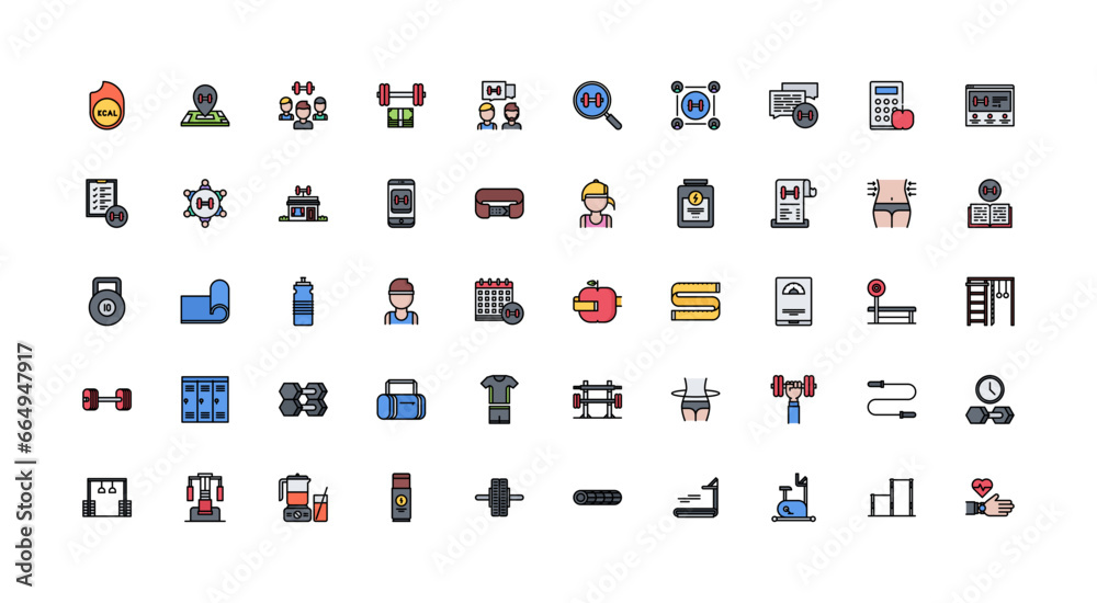 gym icon set gym icon set