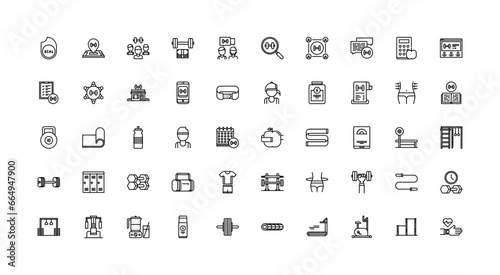 gym icon set