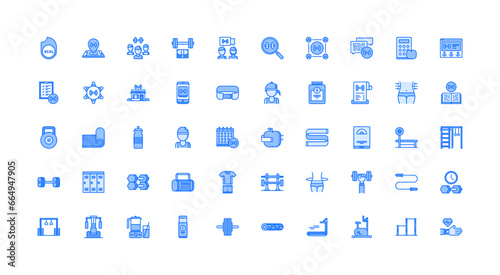 gym icon set