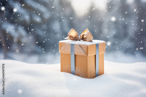 a gift box in the snow © mursalin 01