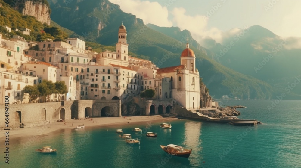 view of the town of kotor. Generative in ai