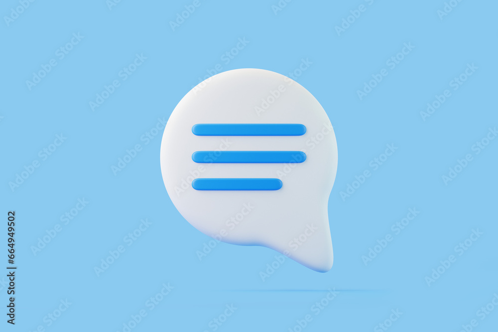 Speech bubble on blue background. Chat icon set. Chatting box, message box. 3D render illustration Speech bubble on blue background. Chat icon set. Chatting box, message box. 3D render illustration